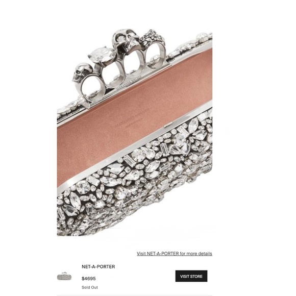 Alexander McQueen Swarovski Crystal Skull Four-Ring Box Clutch - Picture 9 of 17